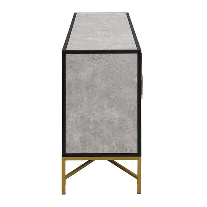 Distinctive Features of A Four-Door Sideboard with Metal and Cross-Leg Design,Suitable for Living Rooms