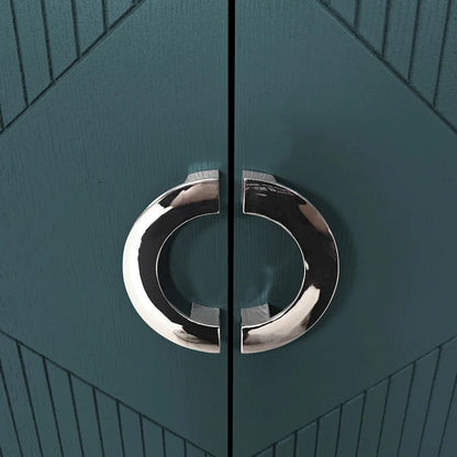 4-Door Storage Cabinet with Pine Legs and MDF