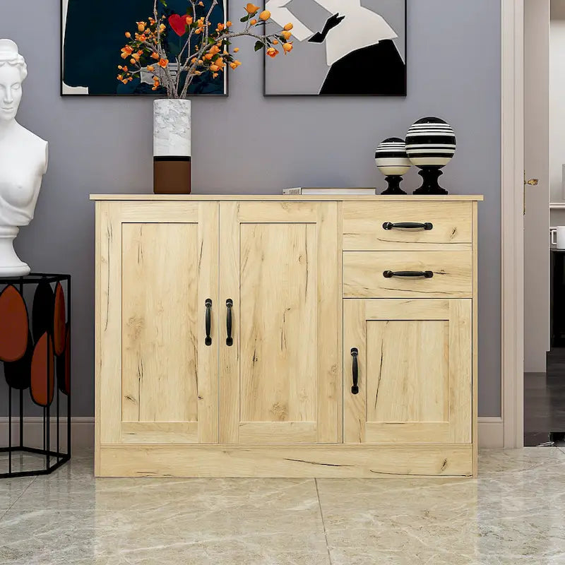 Wood Buffet Sideboard with 2 Drawers
