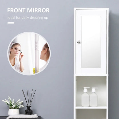 Tall Bathroom Storage Cabinet with Mirror