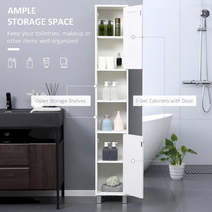 Tall Bathroom Storage Cabinet with Mirror