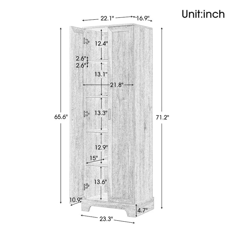 Multi-functional Cabinet with Two Doors for Bathroom,Office