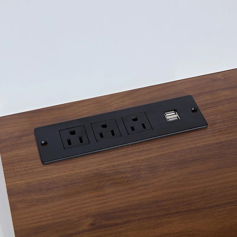 60.9 Farmhouse Coffee Bar Wine Cabinet with Charging Station